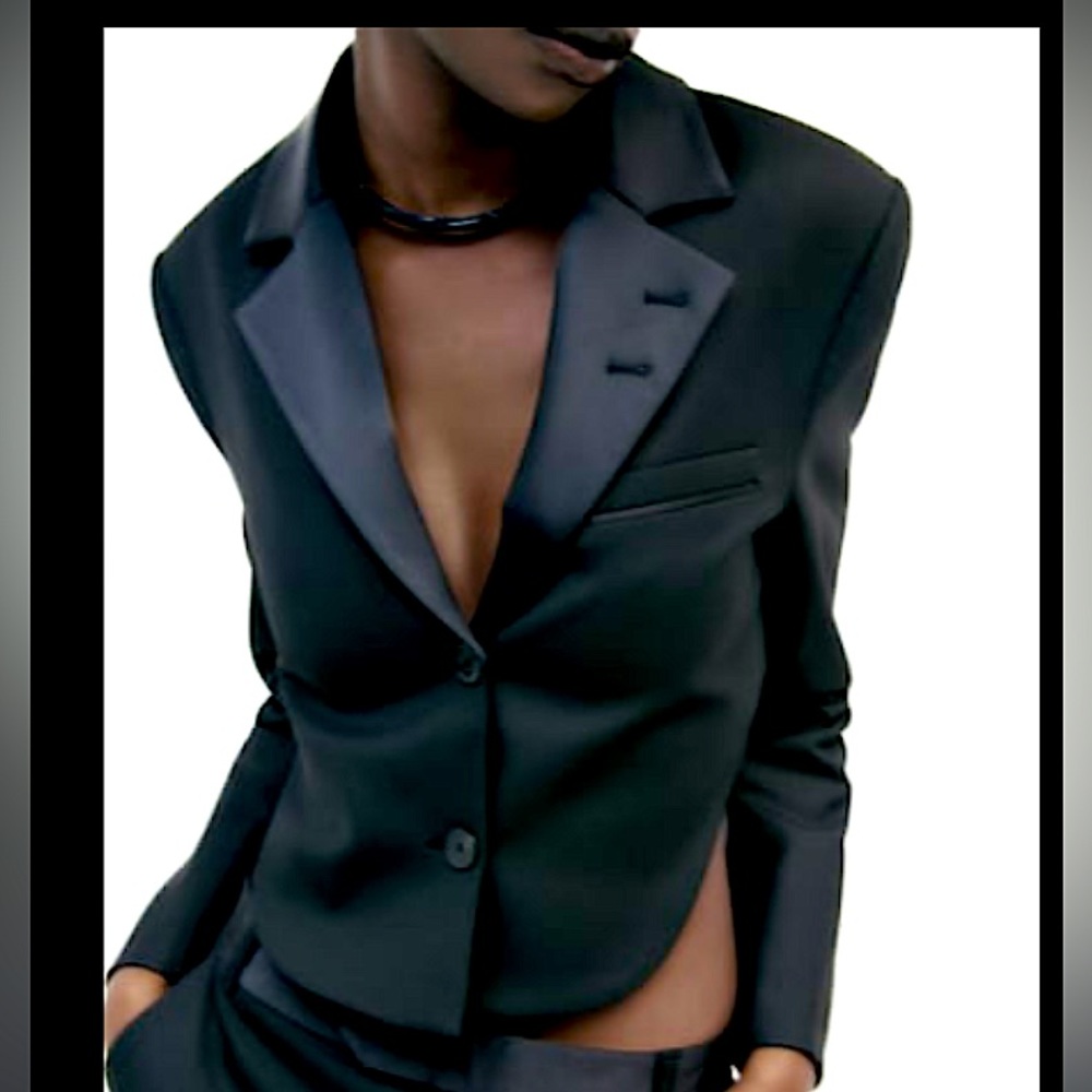 Zara Crop Blazer with Lapels